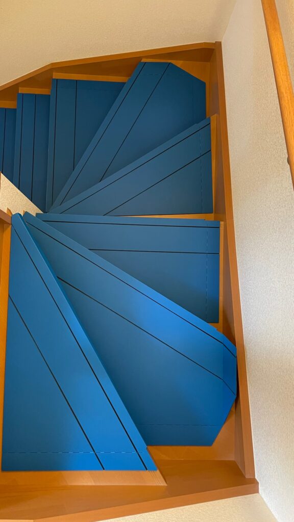 暖段 左廻り上り用　階段養生　幅730×200mm　厚さ3.8mm 暖段 左回り階段用 直階段用16枚+左回り階段用12枚 階段養生材 保護材 簡易養生 マット 緩衝材 工事用品 | 養生材ストア